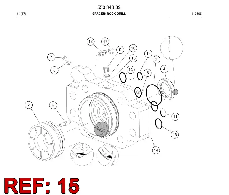 88555849a 885 558 49a O-ring - Sandvik Technical Drawing