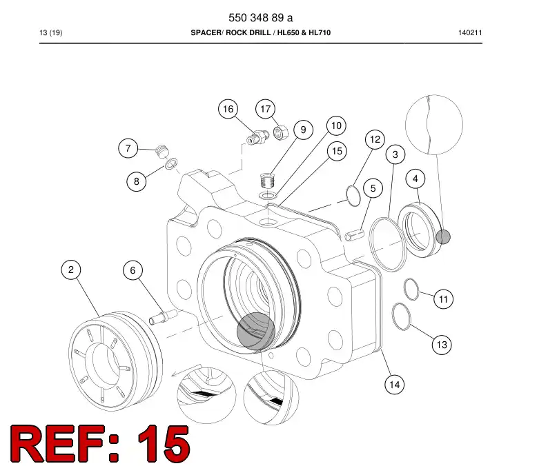 88555849c 885 558 49c O-Ring - Sandvik Technical Drawing