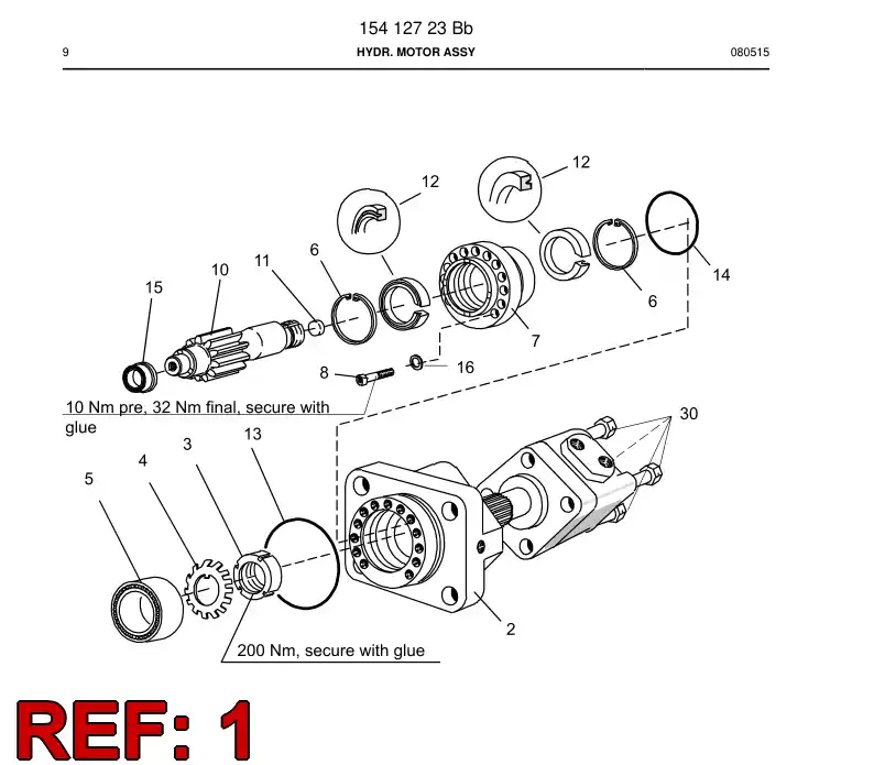 88562439 885 624 39 Hydraulic motor - Sandvik Technical Drawing