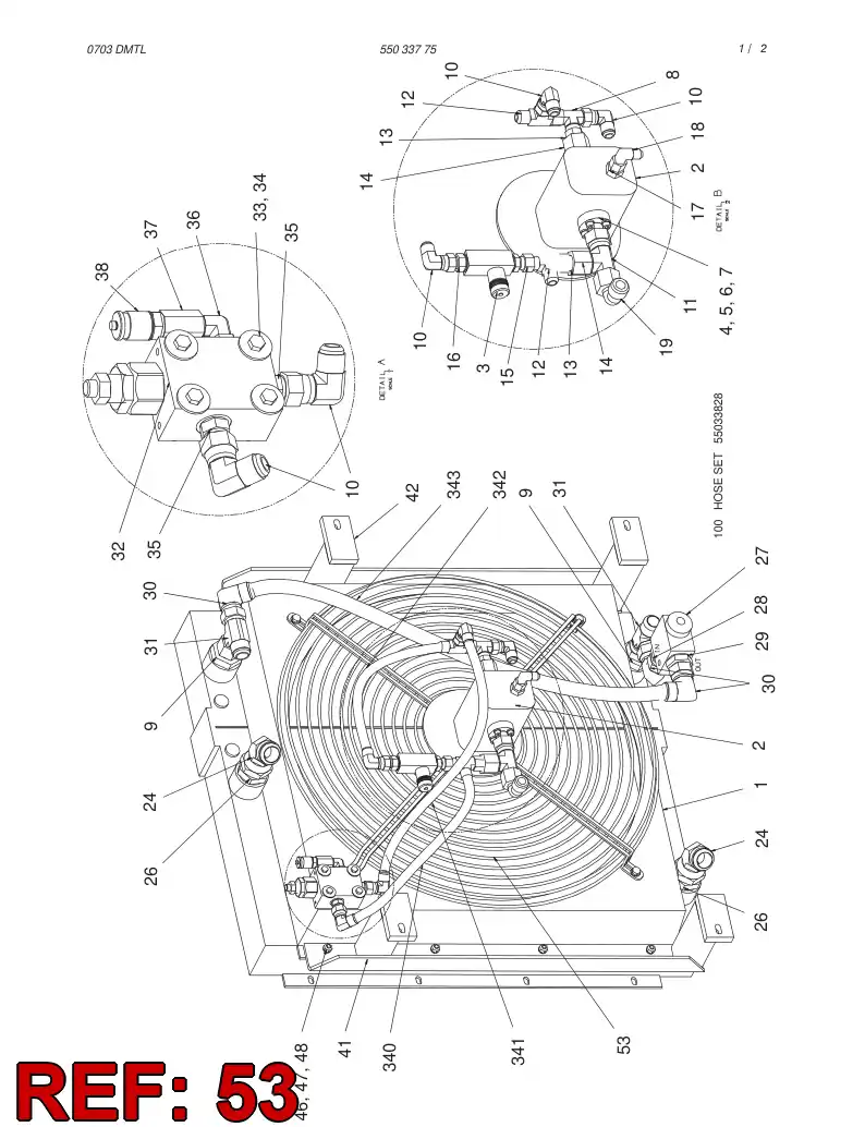 88568109 885 681 09 COOLER WING - Sandvik Technical Drawing