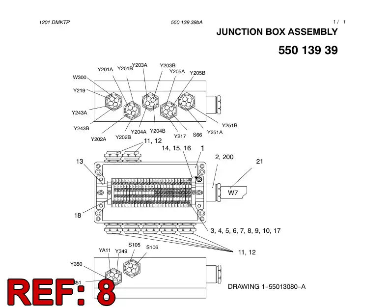 88592709 885 927 09 TERMINAL MARKING STRIP - Sandvik Technical Drawing