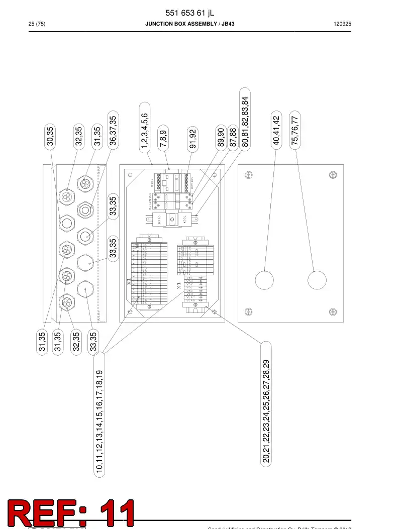 88592829a 885 928 29a Terminal marking strip - Sandvik Technical Drawing