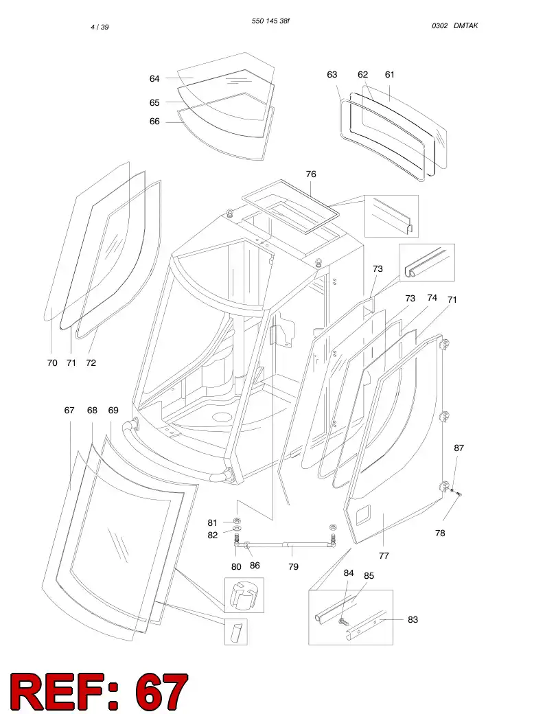 88596329 885 963 29 Window, Front - Sandvik Technical Drawing