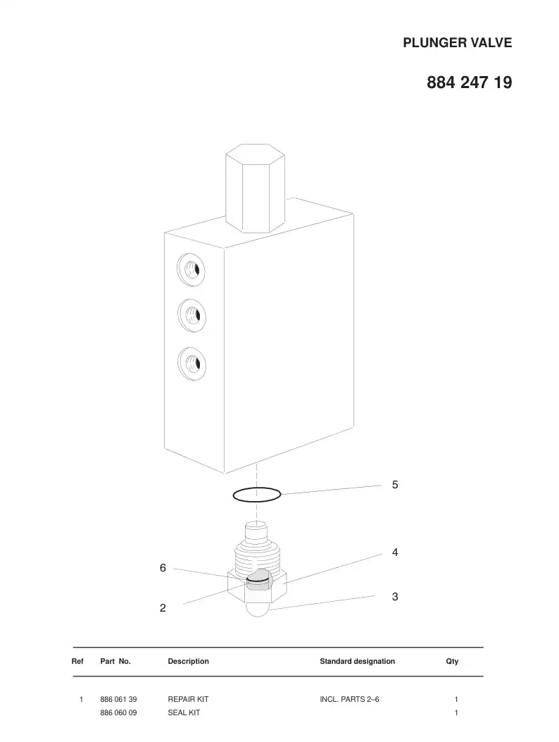 88606009 886 060 09 SEAL KIT - Sandvik Technical Drawing