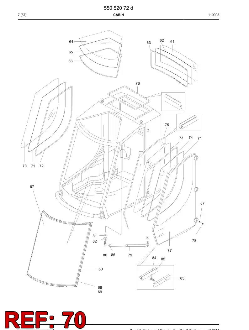 88608699a 886 086 99a Window - Sandvik Technical Drawing