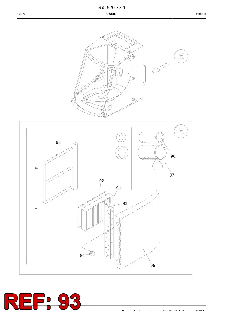 88609299a 886 092 99a Filter - Sandvik Technical Drawing