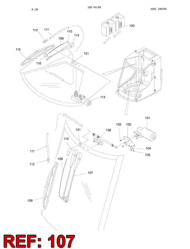 88609449 886 094 49 Arm, Wiper - Sandvik Technical Drawing