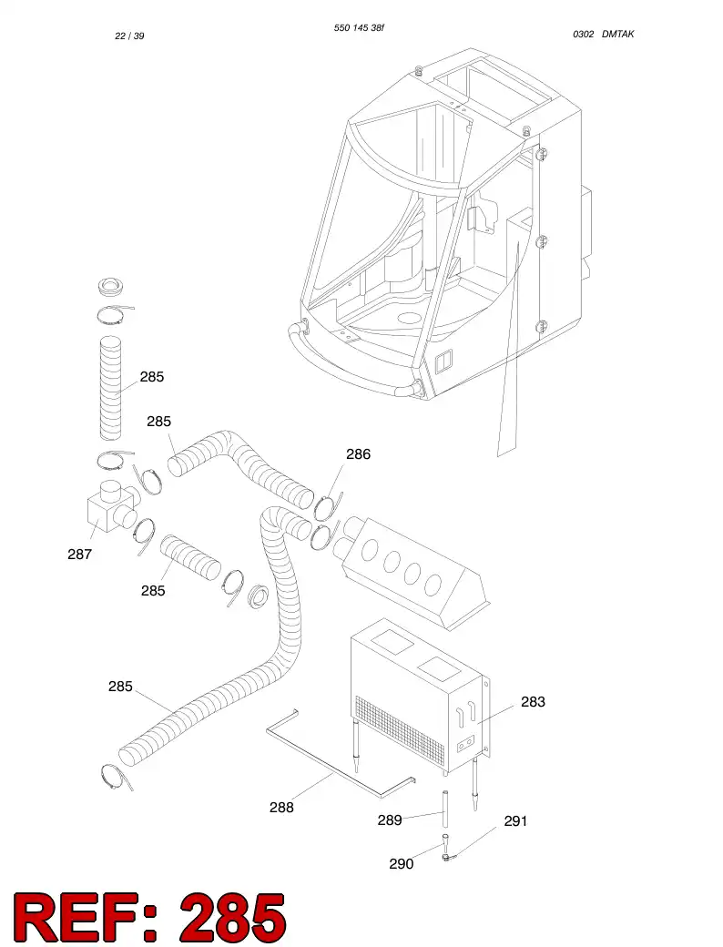 88611809 886 118 09 Hose, Air - Sandvik Technical Drawing