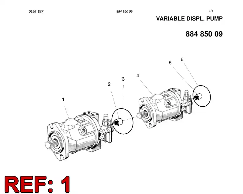 88613679 886 136 79 AXIAL PISTON PUMP ASSY - Sandvik Technical Drawing