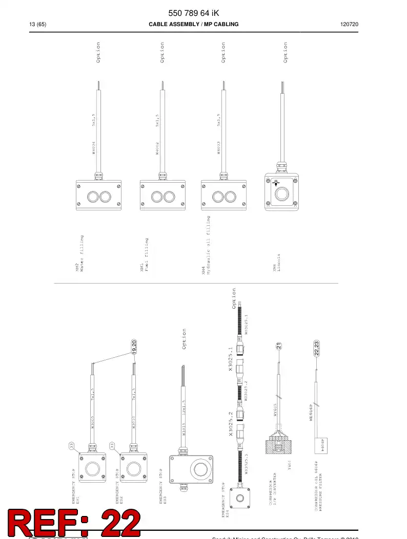 88623449b 886 234 49b Cable assembly - Sandvik Technical Drawing