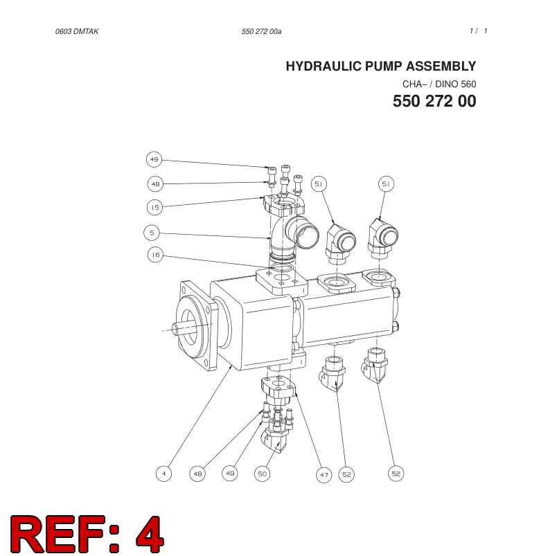 88623609 886 236 09 TRIPLE PUMP - Sandvik Technical Drawing