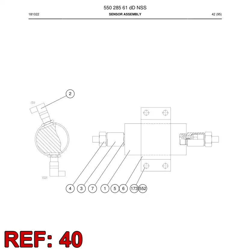 88627489b 886 274 89b CABLE DO SENSOR - Sandvik Technical Drawing
