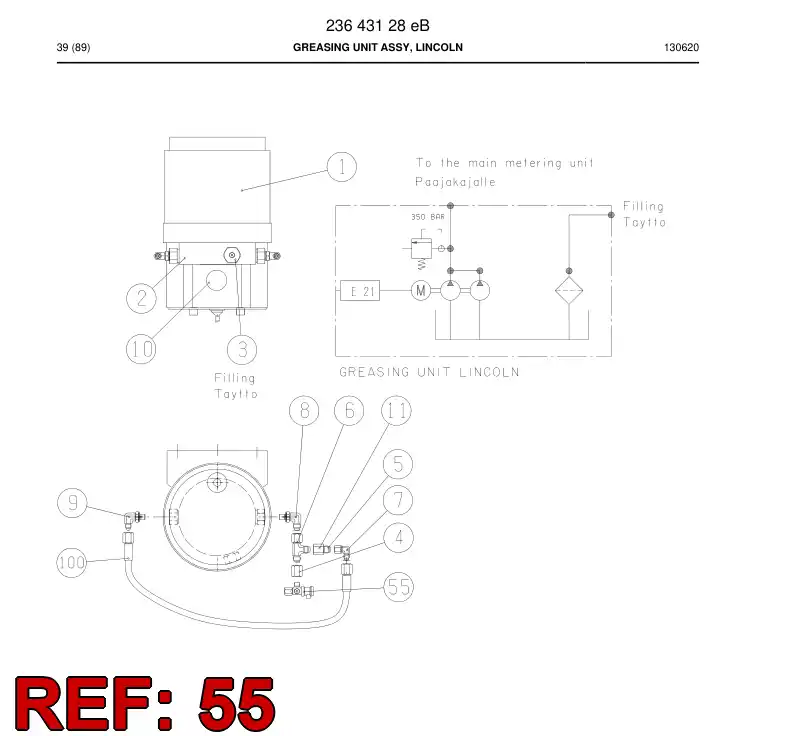88628239b 886 282 39b VLVULA, DESCARGA DE PRESIN - Sandvik Technical Drawing