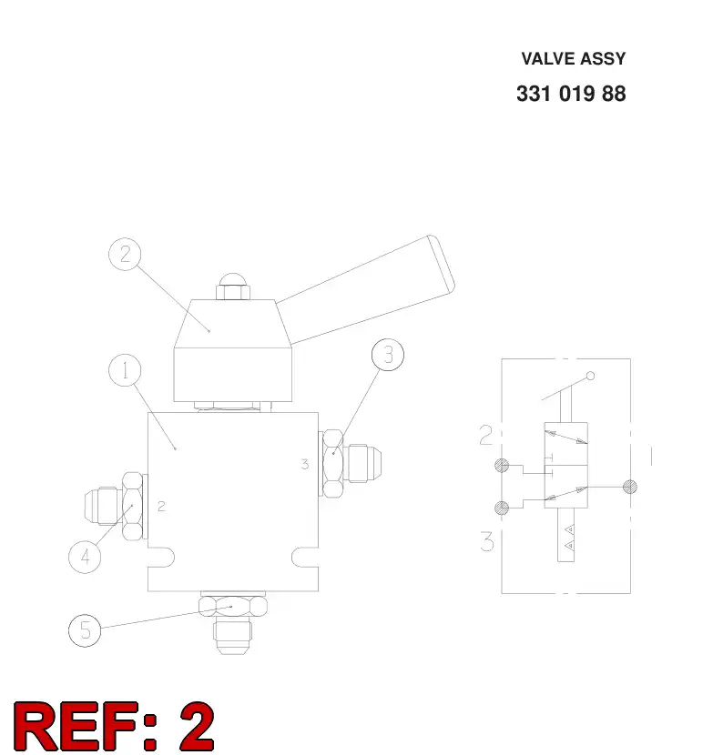 88630039 886 300 39 Directional valve - Sandvik Technical Drawing