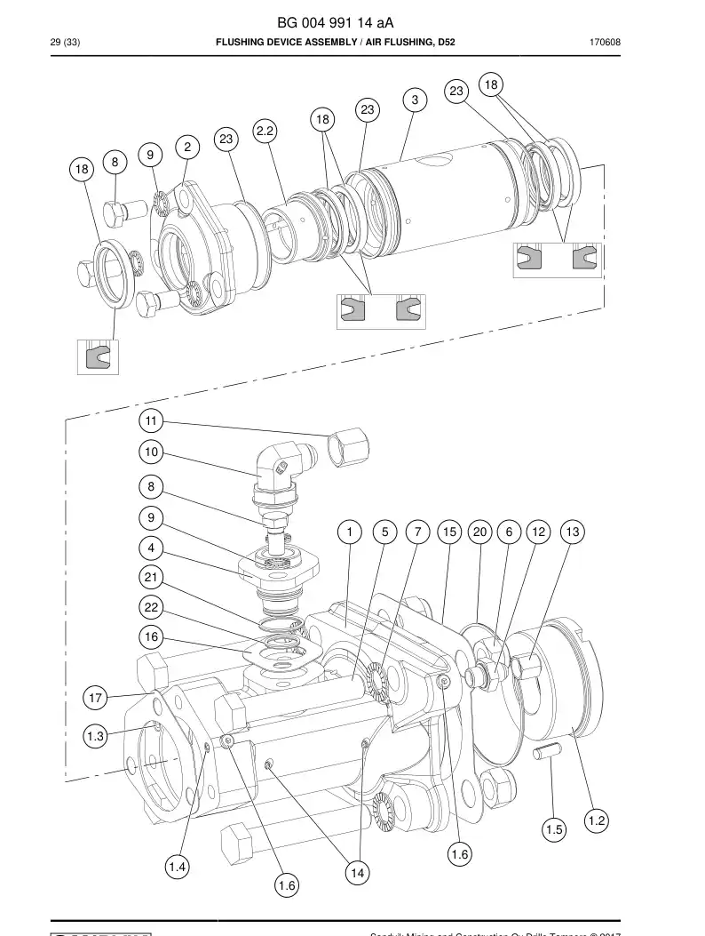 88630449a 886 304 49a Seal Kit - Sandvik Technical Drawing