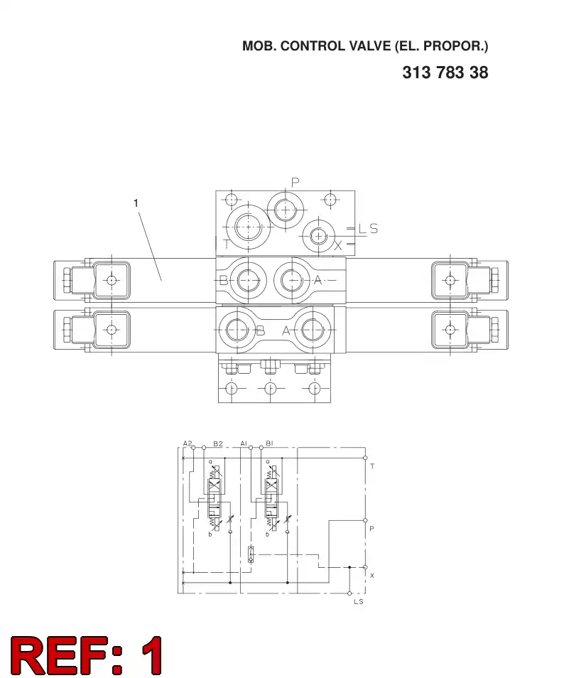 88639559 886 395 59 MOB.CONTROL VALVE (EL.PROPOR.) - Sandvik Technical Drawing