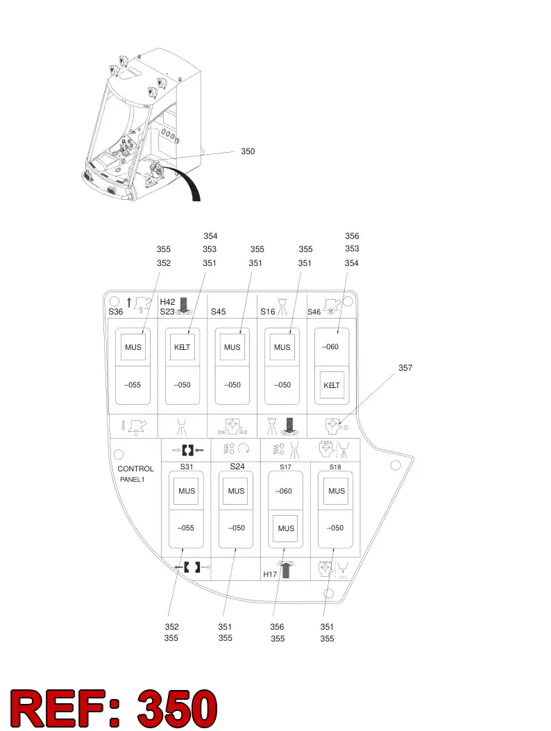 88640219 886 402 19 CONTROLLER VV5, PALM GRIP B3 - Sandvik Technical Drawing