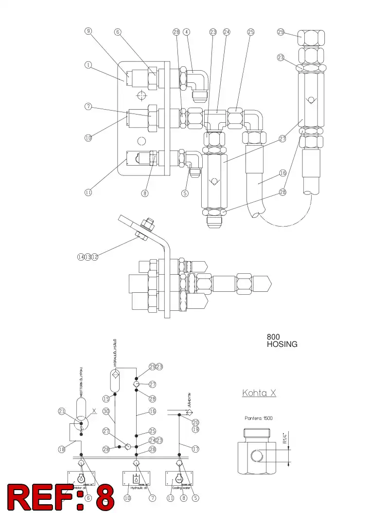 88643529 886 435 29 COOLANT RECEIVER AND CAP - Sandvik Technical Drawing