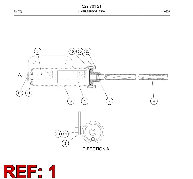 88644669b 886 446 69b Sensor, Linear - Sandvik Technical Drawing