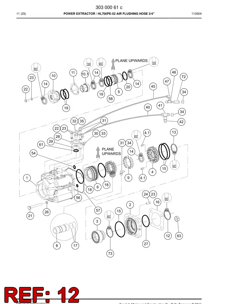 88645399a 886 453 99a U-seal - Sandvik Technical Drawing