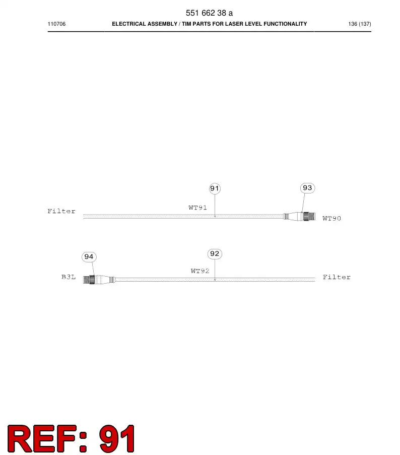 88647439a 886 474 39a Cable - Sandvik Technical Drawing
