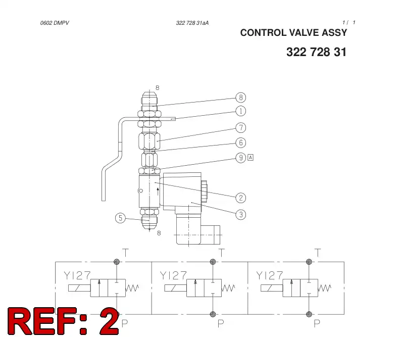 88650789 886 507 89 CONTROL VALVE - Sandvik Technical Drawing