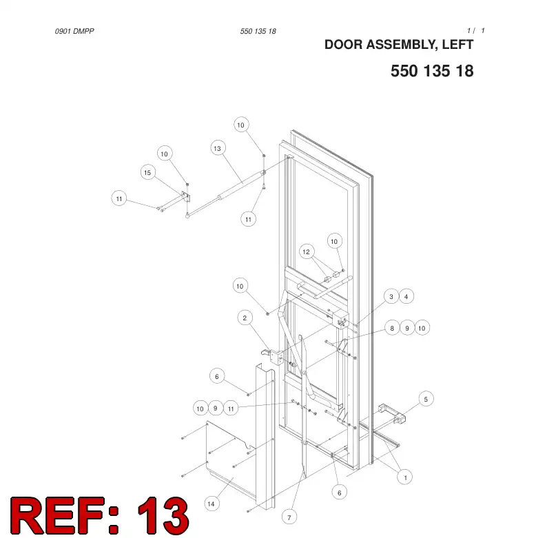 88652709 886 527 09 GAS SPRING - Sandvik Technical Drawing