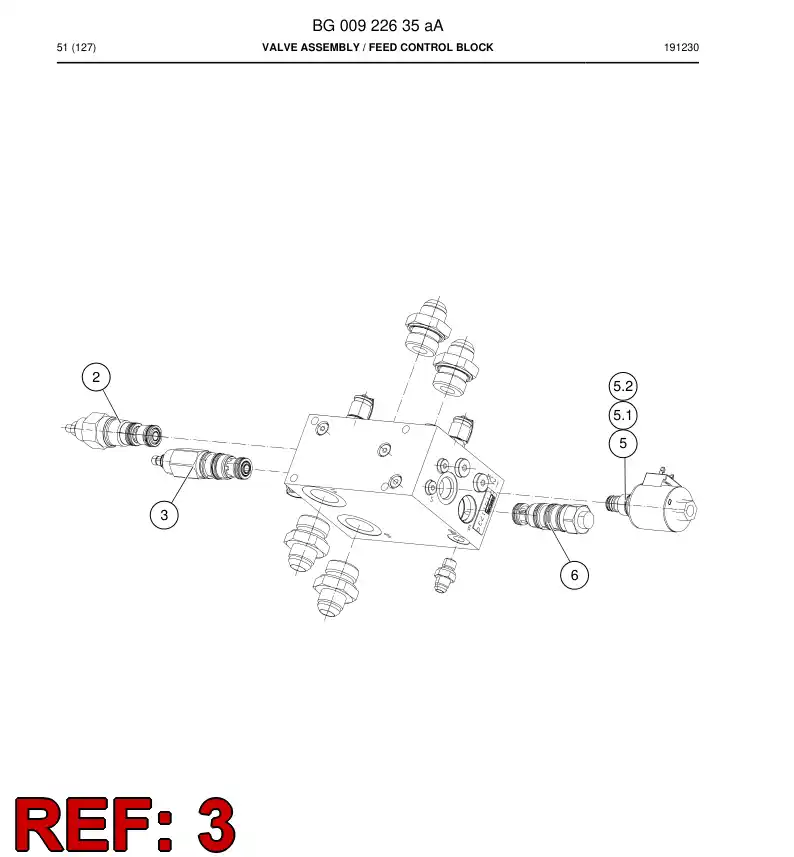 88654719 886 547 19 SEQUENCE VALVE CARTRIDGE - Sandvik Technical Drawing