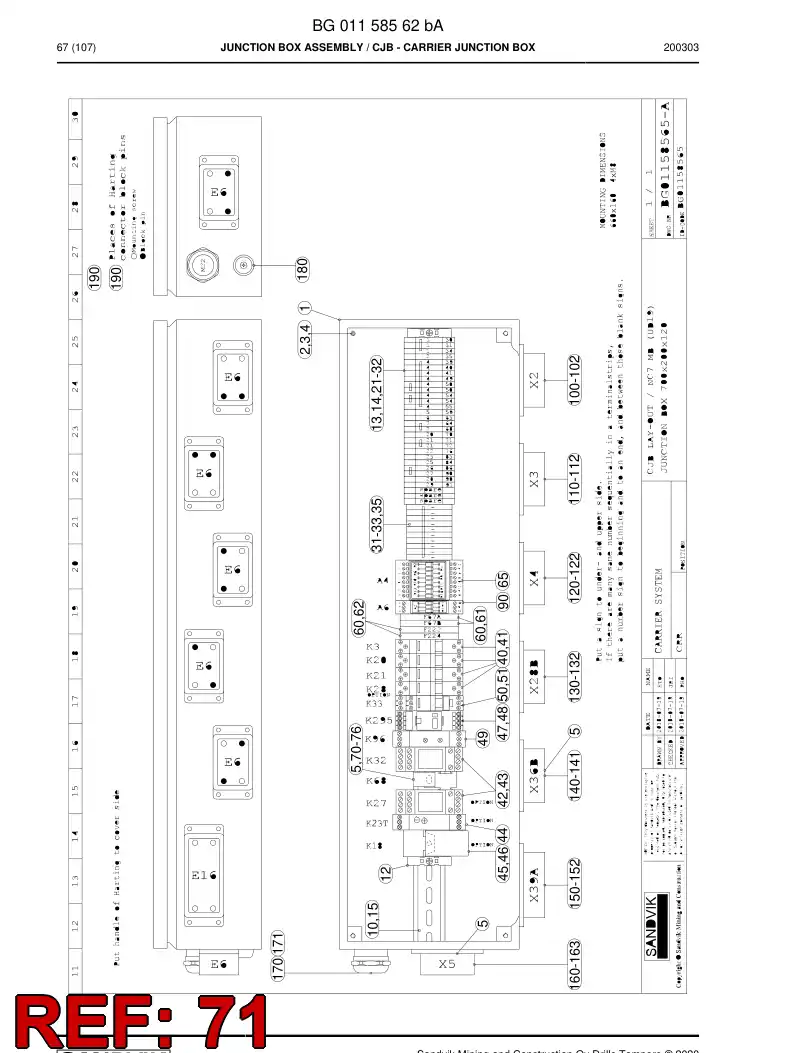 88657909b 886 579 09b TOMADA DO REL - Sandvik Technical Drawing