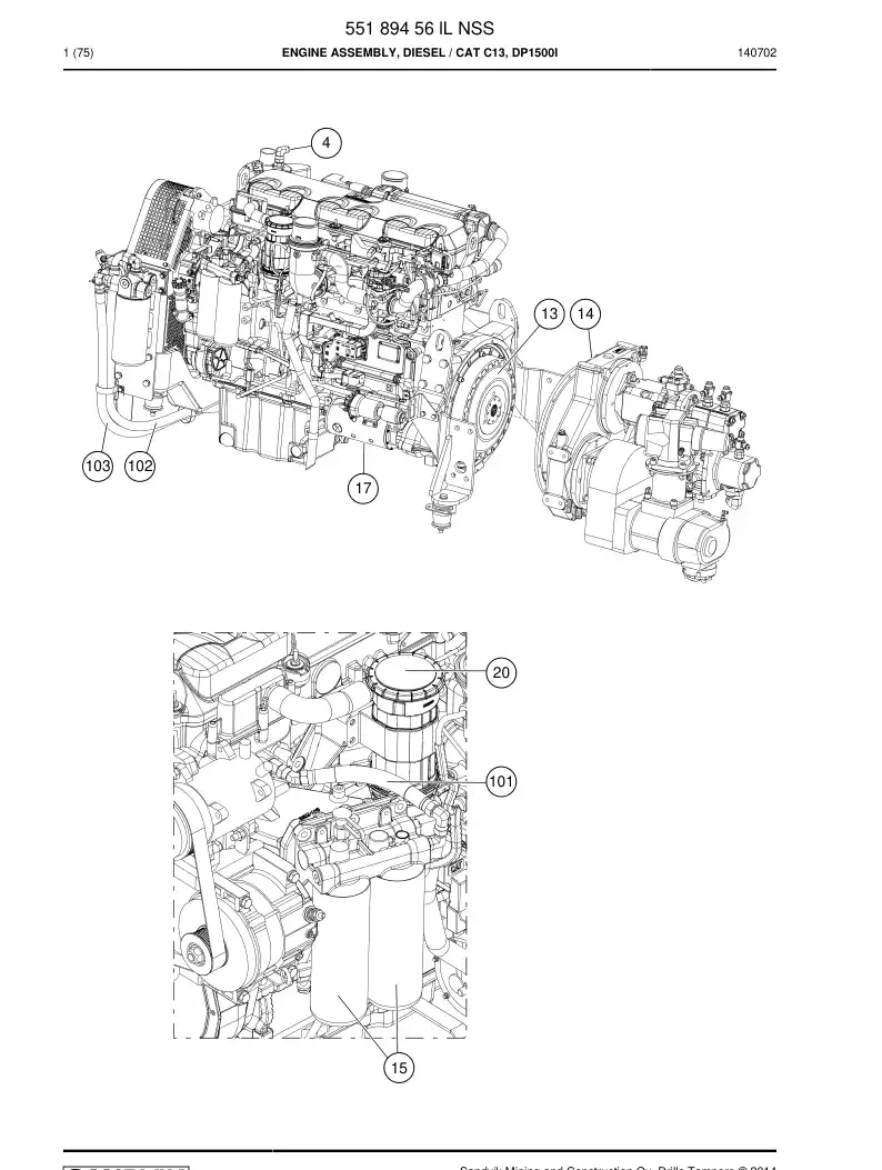 88661849a 886 618 49a Filter, Fuel - Sandvik Technical Drawing