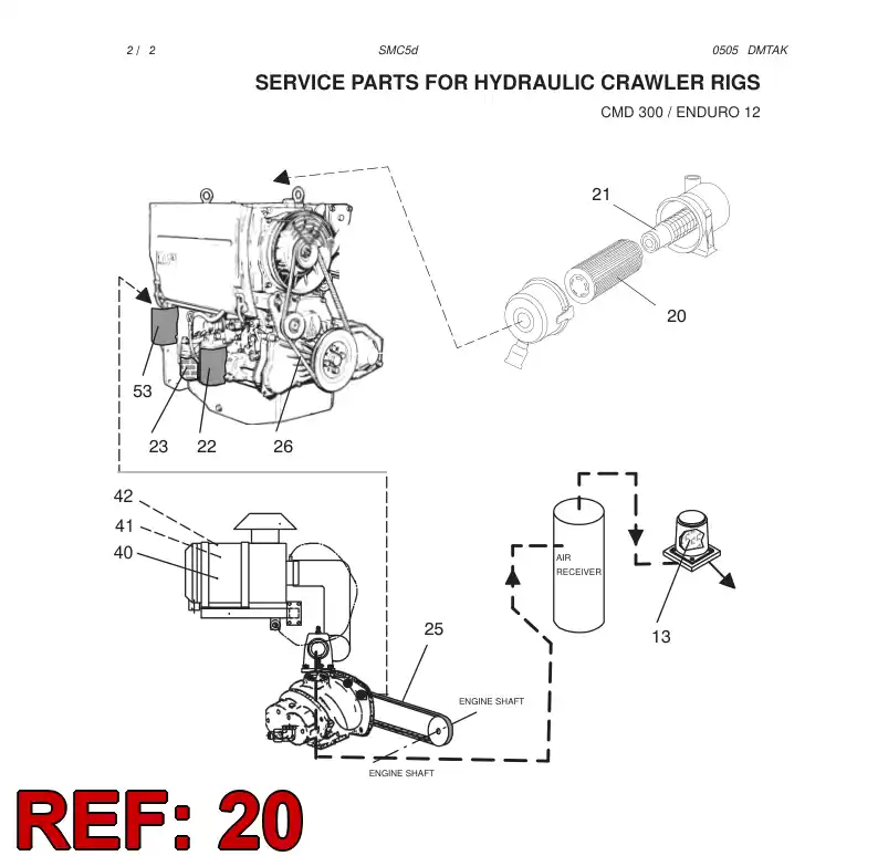 88662169 886 621 69 AIR FILTER ELEMENT - Sandvik Technical Drawing