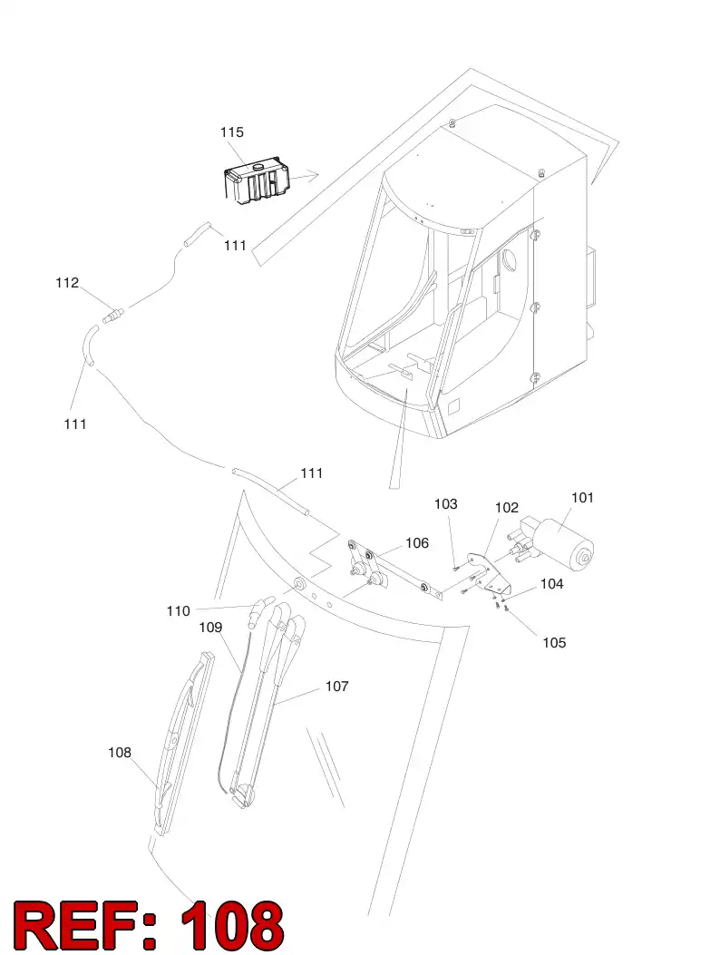 88664909 886 649 09 WIPER BLADE . - Sandvik Technical Drawing