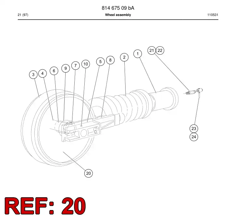 886 671 09b Wheel, Idler - drawing