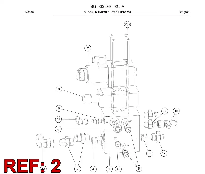 88669009a 886 690 09a Valve, Directional - Sandvik Technical Drawing