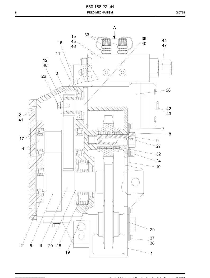 88672759b 886 727 59b Valve, Over Center - Sandvik Technical Drawing