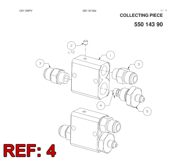 88678309 886 783 09 ADAPTER (HYDRAULIC) - Sandvik Technical Drawing
