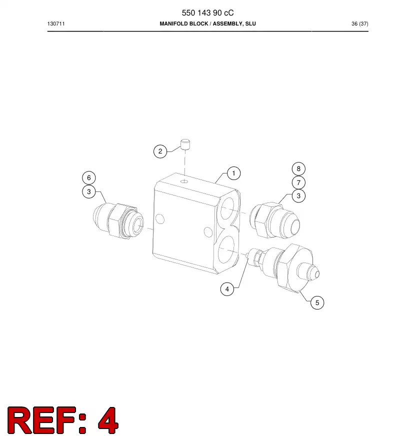 88678309a 886 783 09a Adapter, Hydraulic - Sandvik Technical Drawing