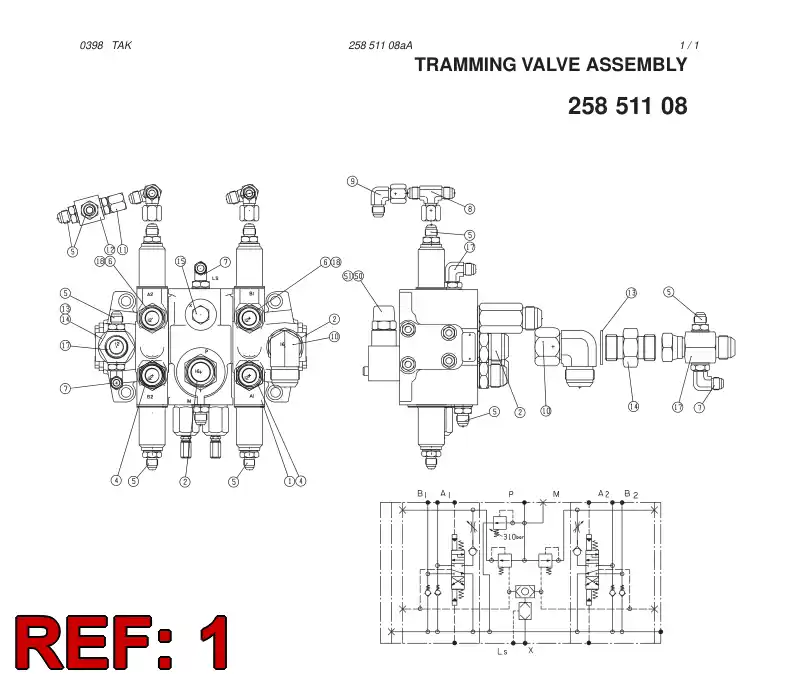 88684549 886 845 49 DIRECTIONAL CONTROL VALVE - Sandvik Technical Drawing