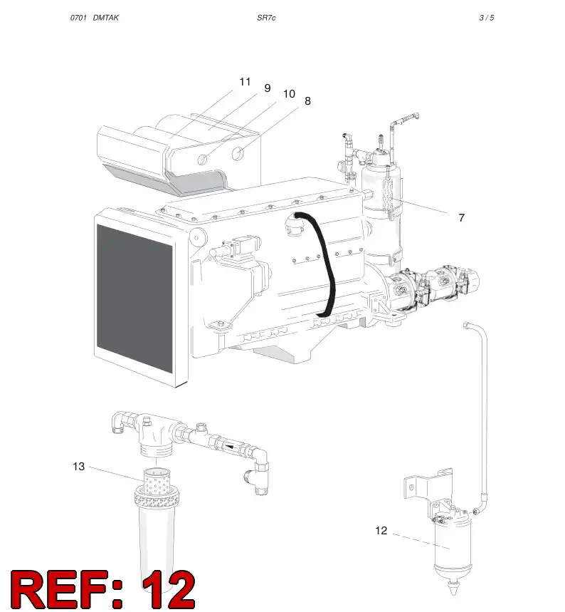 88703809 887 038 09 FUEL FILTER-ELEMENT - Sandvik Technical Drawing