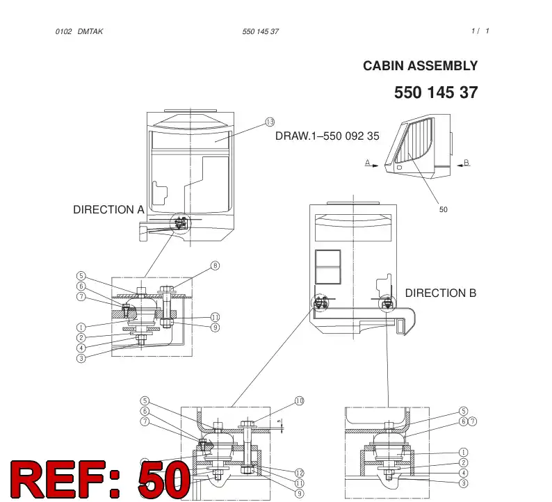 88709869 887 098 69 DOOR BARS - Sandvik Technical Drawing