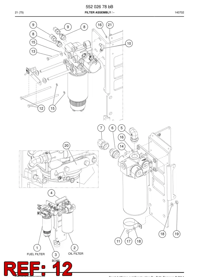 88710379 887 103 79 Hexagon head bolt - Sandvik Technical Drawing