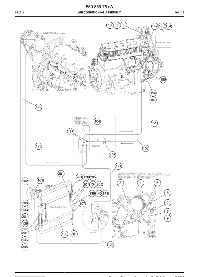 88715579a 887 155 79a REFRIGERANT HOSE ASSEMBLY - Sandvik Technical Drawing