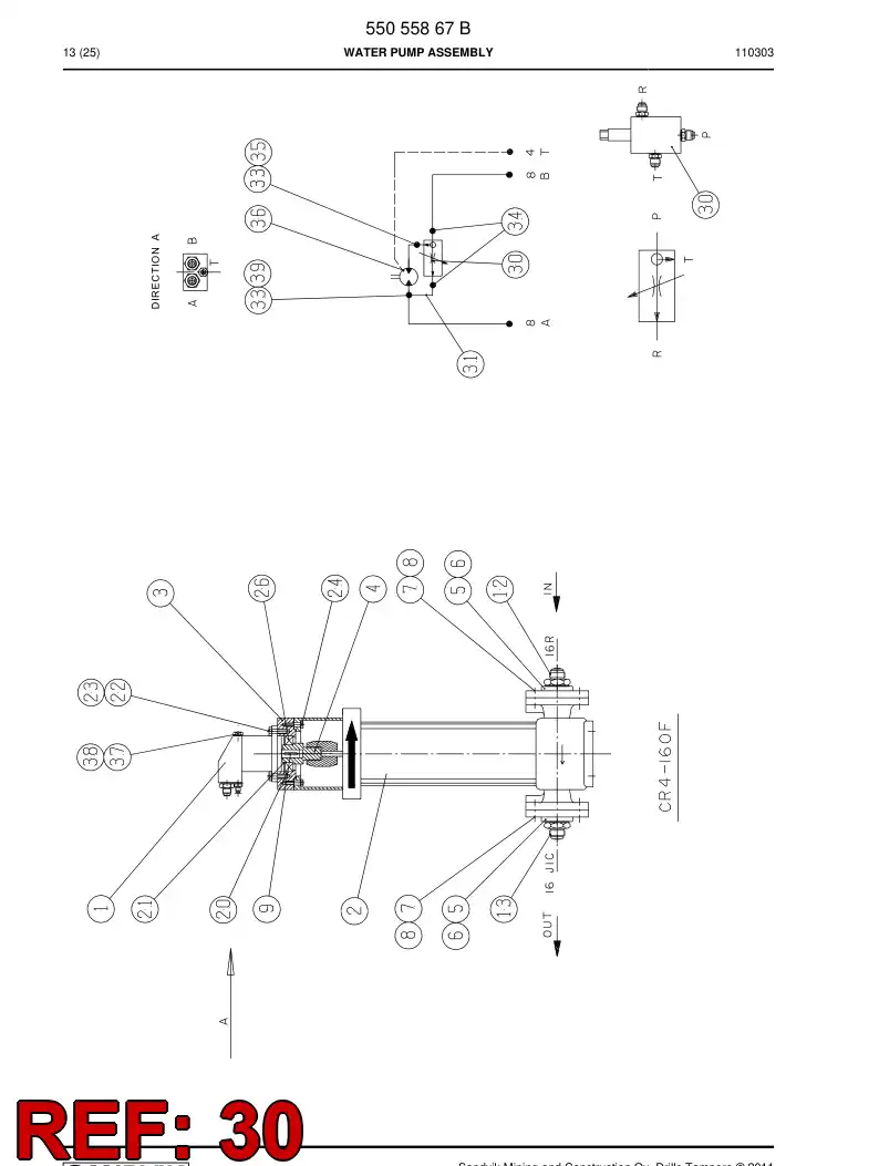 88717599 887 175 99 FLOW DIVIDER VALVE CARTRIDGE - Sandvik Technical Drawing