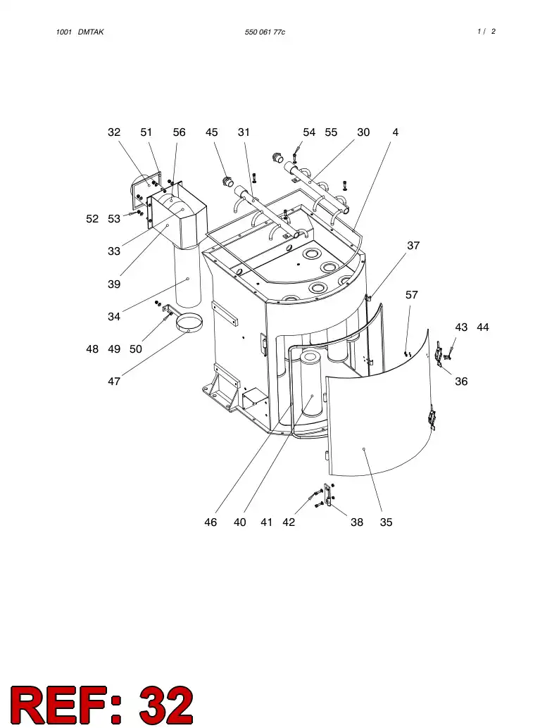88718349 887 183 49 SUCTION PIPE - Sandvik Technical Drawing