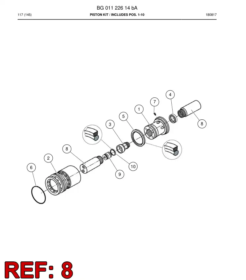 88727109a 887 271 09a PISTON - Sandvik Technical Drawing