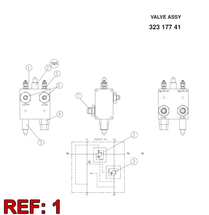 88728409 887 284 09 VALVE ASSY - Sandvik Technical Drawing