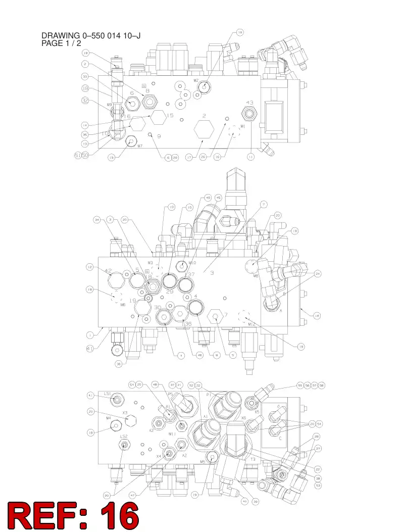88736009 887 360 09 DIRECTION VALVE MODULE - Sandvik Technical Drawing