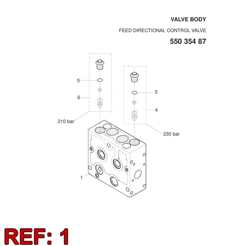 88736389 887 363 89 VALVE SECTION - Sandvik Technical Drawing