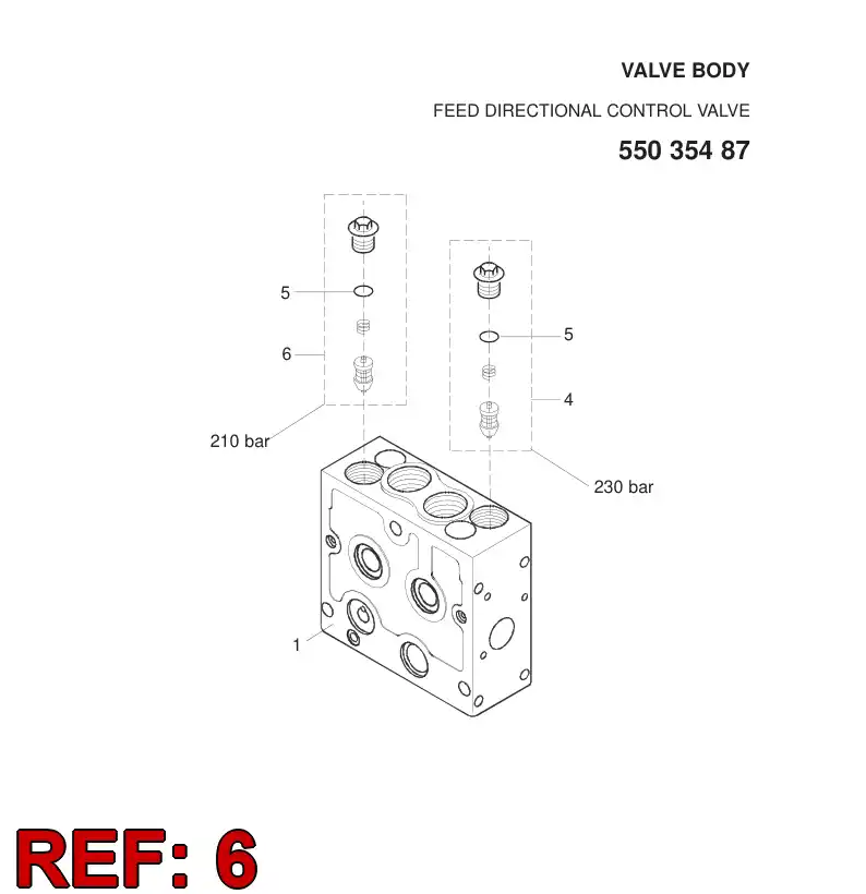 88736669 887 366 69 SHOCK AND ANTI-CAVIATION VALVE ASSY 210bar INCL.PART 5 - Sandvik Technical Drawing
