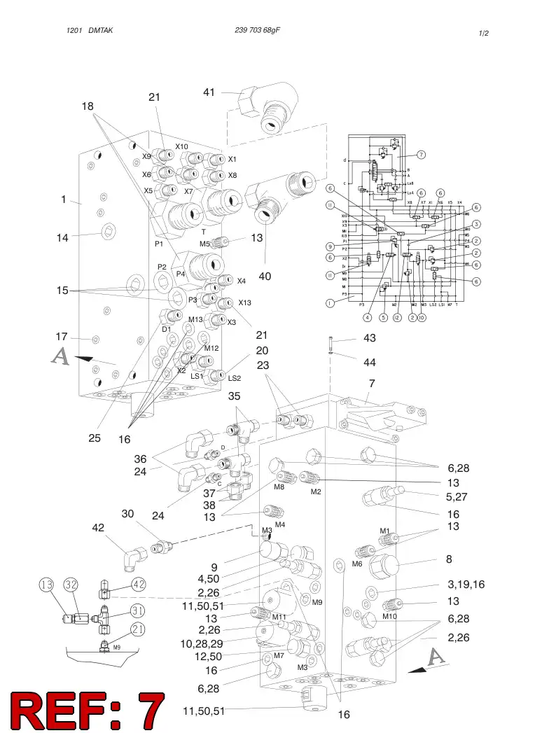 88736819 887 368 19 DIRECTION CONTROL VALVE - Sandvik Technical Drawing